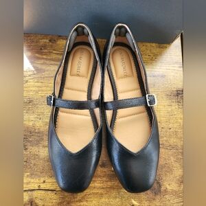 Cynthia Rowley Black Leather Mary Janes